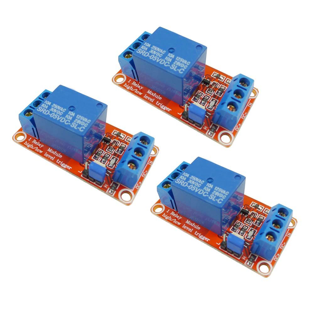 Aihasd 3 Stück 1 Kanal 5V Relais Modul mit Optokoppler High/Low Level Trigger Relaismodul Relaisschalt Modul Erweiterungsplatine für Arduino Aihasd 3 Stück 1 Kanal 5V Relais Modul mit Optokoppler High/Low Level Trigger Relaismodul Relaisschalt Modul Erweiterungsplatine für Arduino von Aihasd