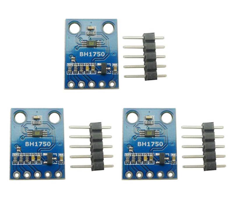Aihasd 3 Stück GY-302 H1750 BH1750FVI Digitaler ichtintensitätssensor Detektor Modul Lichtstärke Beleuchtungsmodul Light Intensity Illumination Sensor Module 3V-5V Power von Aihasd
