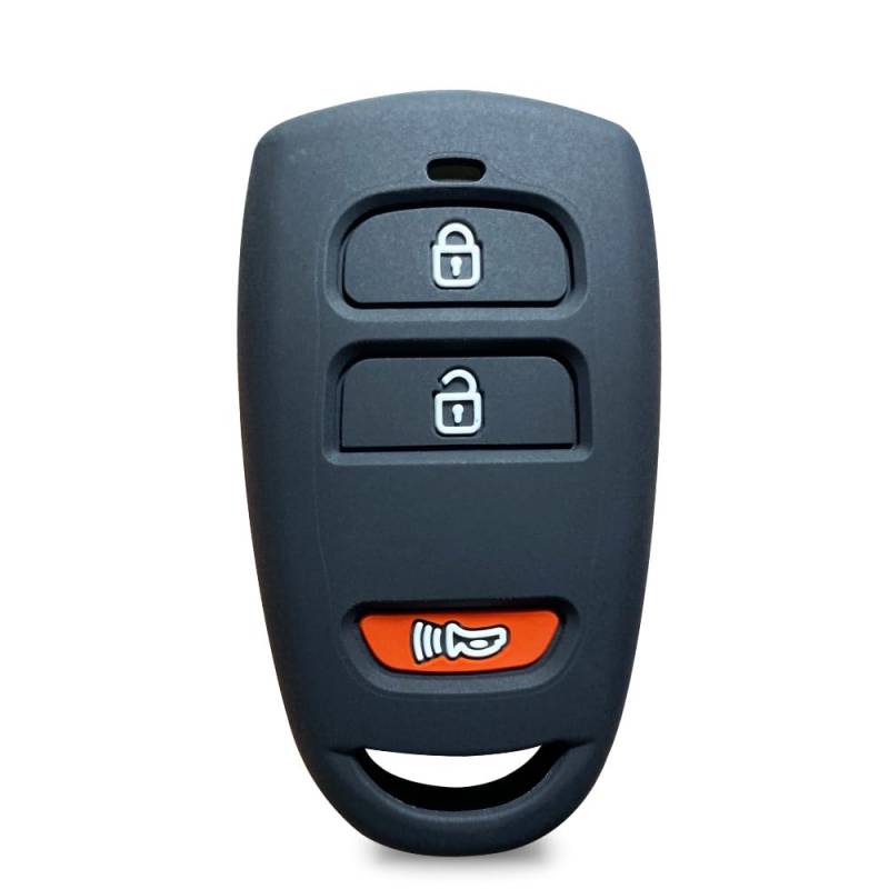 Aikchi für Kia Forte Futuron Key Shell Cover Silikon Autoschlüssel Etui Fernbedienung Auto Schlüsselanhänger Schutz (Schwarz) von Aikchi