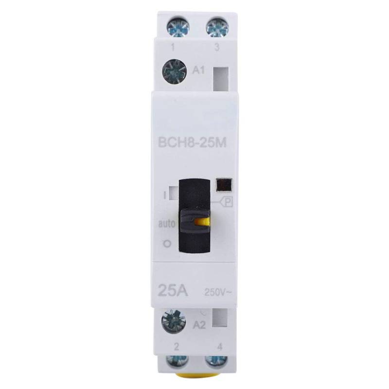 Ailao Schütz 24V Stromstoßschalter 25A DIN Schienen AC Schütz 2 polig Haushalts AC Schützschalter BCH8-25M mit manueller Funktion 24V(2NO). von Ailao