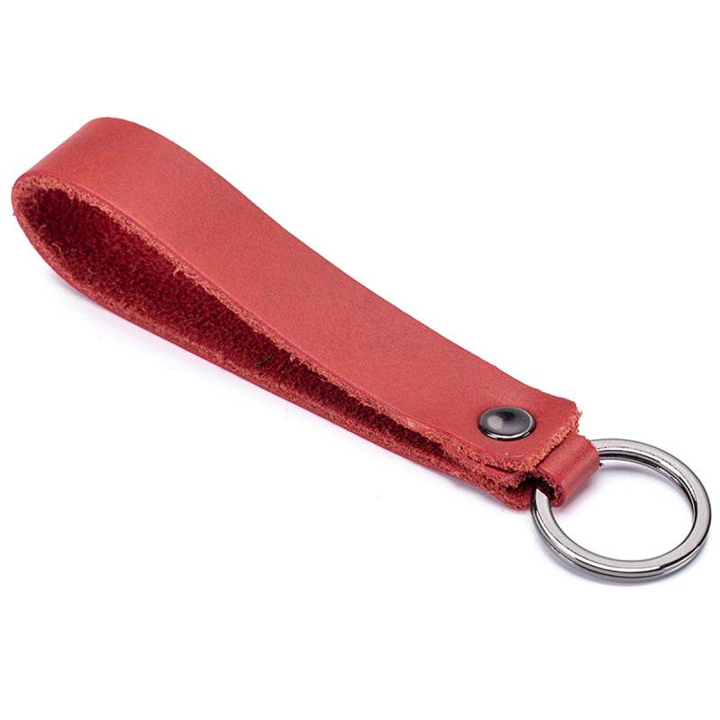 Aileder Leder-Autoschlüsselanhänger, Echtlederband, Valet, Schlüsselanhänger, Schlüsselband, Rot von Aileder