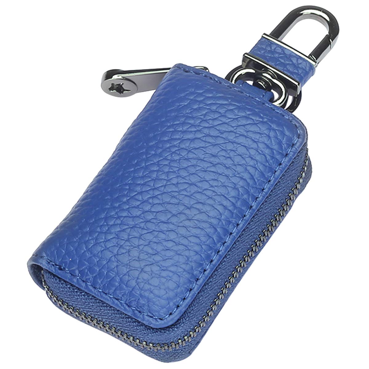 Aileder Schlüsseletui für Autoschlüssel, echtes Leder, mit Reißverschluss, Leder, königsblau von Aileder