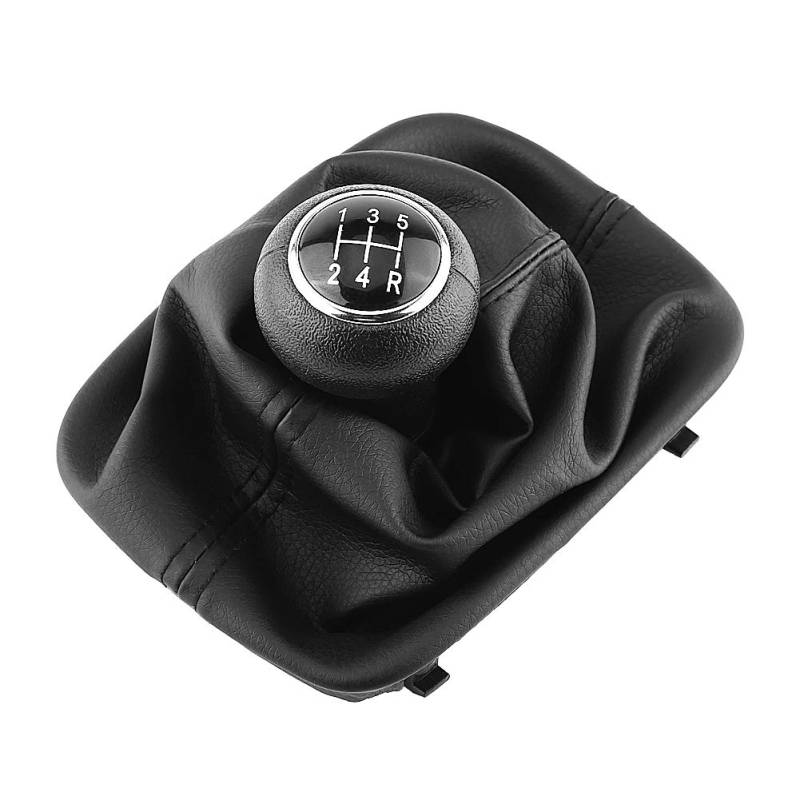 5 Geschwindigkeitsgetriebe mit Gaiter-Kit, Schwarze Kappe, Einfache Installation für C5 B5 A8 D2 1998-2000, Kunststoff- und Synthetikleder, 1x Schaltknopf Gaiter von Ailgely