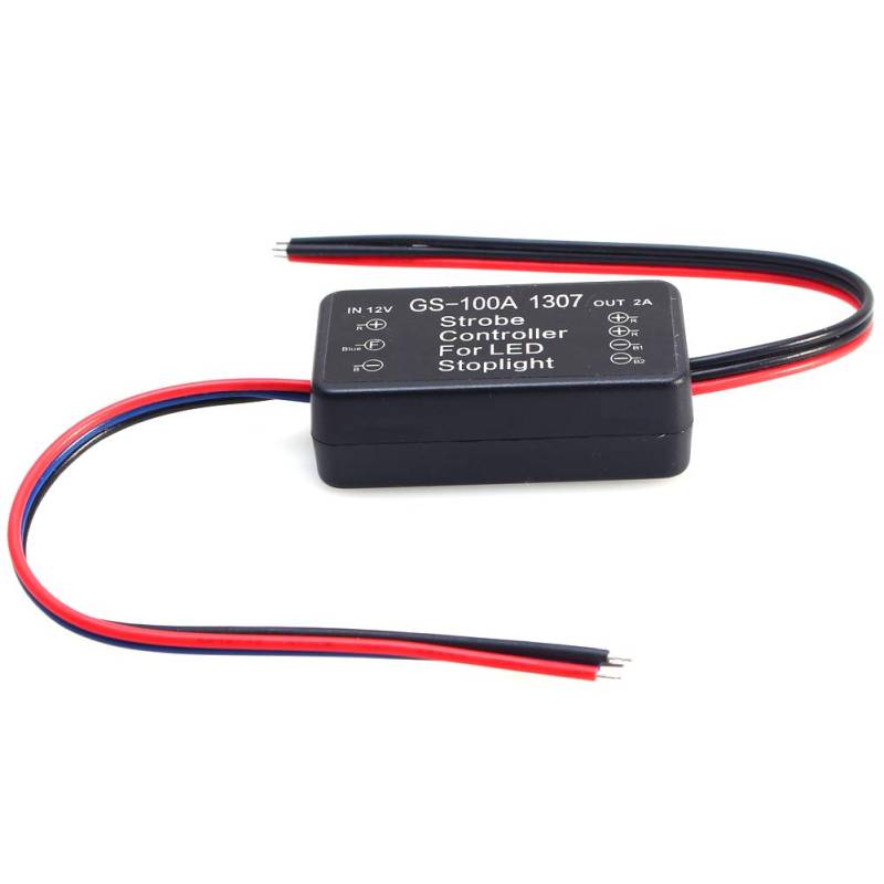 Flash-Strobe-Controller, Mini-Größe Compact Design LED Bremsstopp Light Strobe Blitzmodul Controller für Fahrzeugauto GS-100A 1307 von Ailgely
