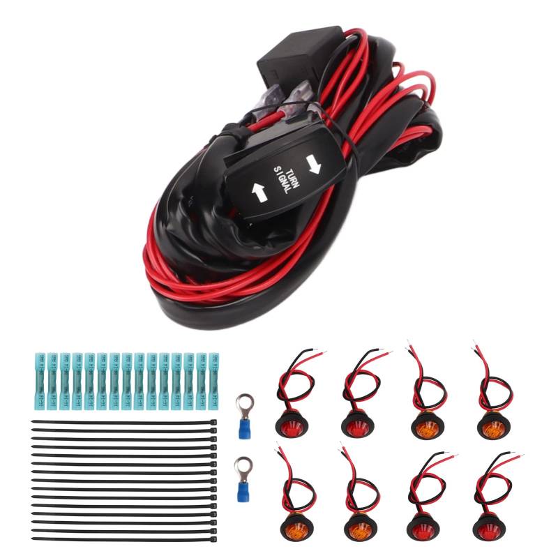 UTV Rocker Switch Blude Signal Kit, ATV Street Legal Lighting Kit mit Plug-and-Play-Design, Vordere und Hintere Blinkerlichter für, Ranger RZR, Golfwagen (Vertikaler grüner von Ailgely