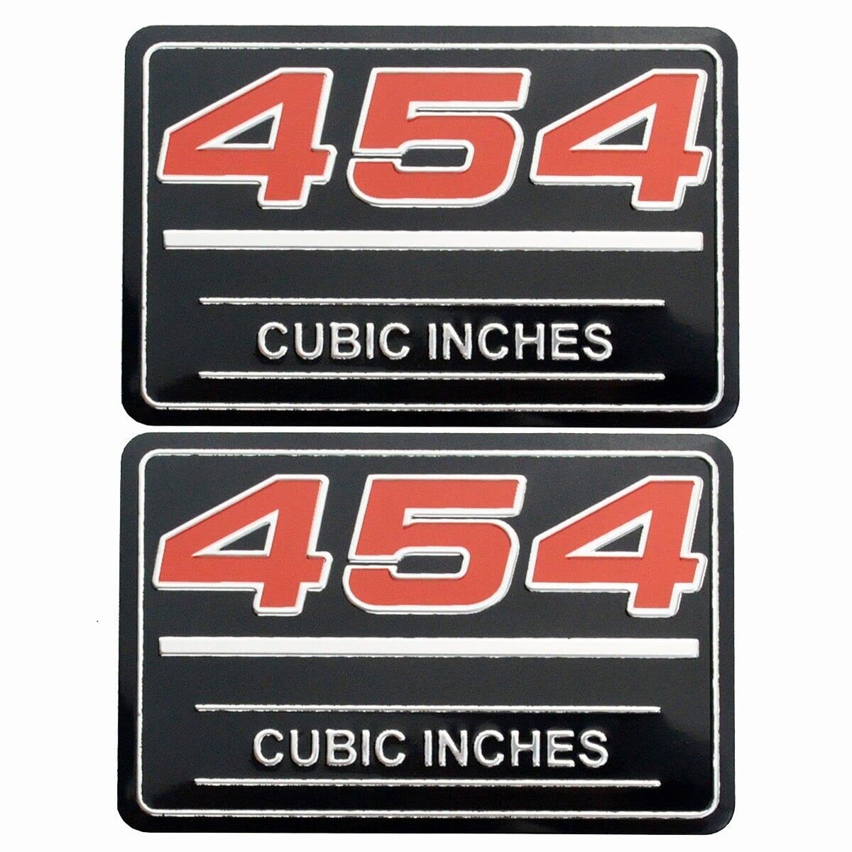 2 x 454 Cubic Inch Emblem 3D Badge Ventilabdeckung Metall Einsatz Aufkleber Tonawanda 12393652 Schwarz Rot von Aimoll