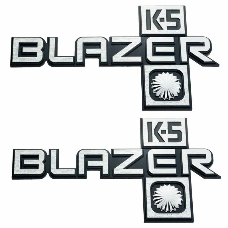 Set von 2 K5 Blazer Front Fender Emblem 3D Logo Badge Ersatz für 1981-1987 Blazer Truck Modelle 14051844 (Silber Schwarz) von Aimoll
