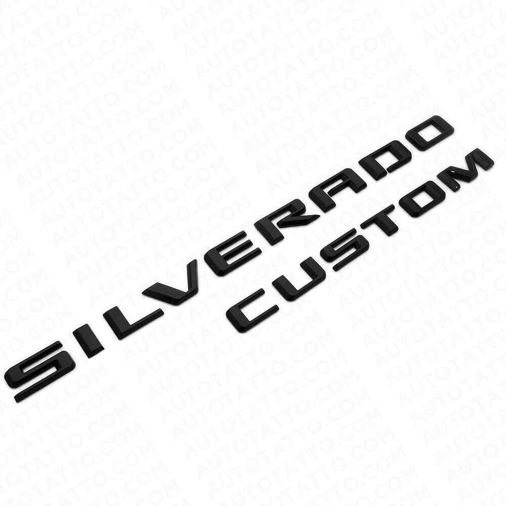 Silverado Custom 1500 Heckklappen-Logo-Emblem Z71, mattschwarz, 2 Stück von Aimoll