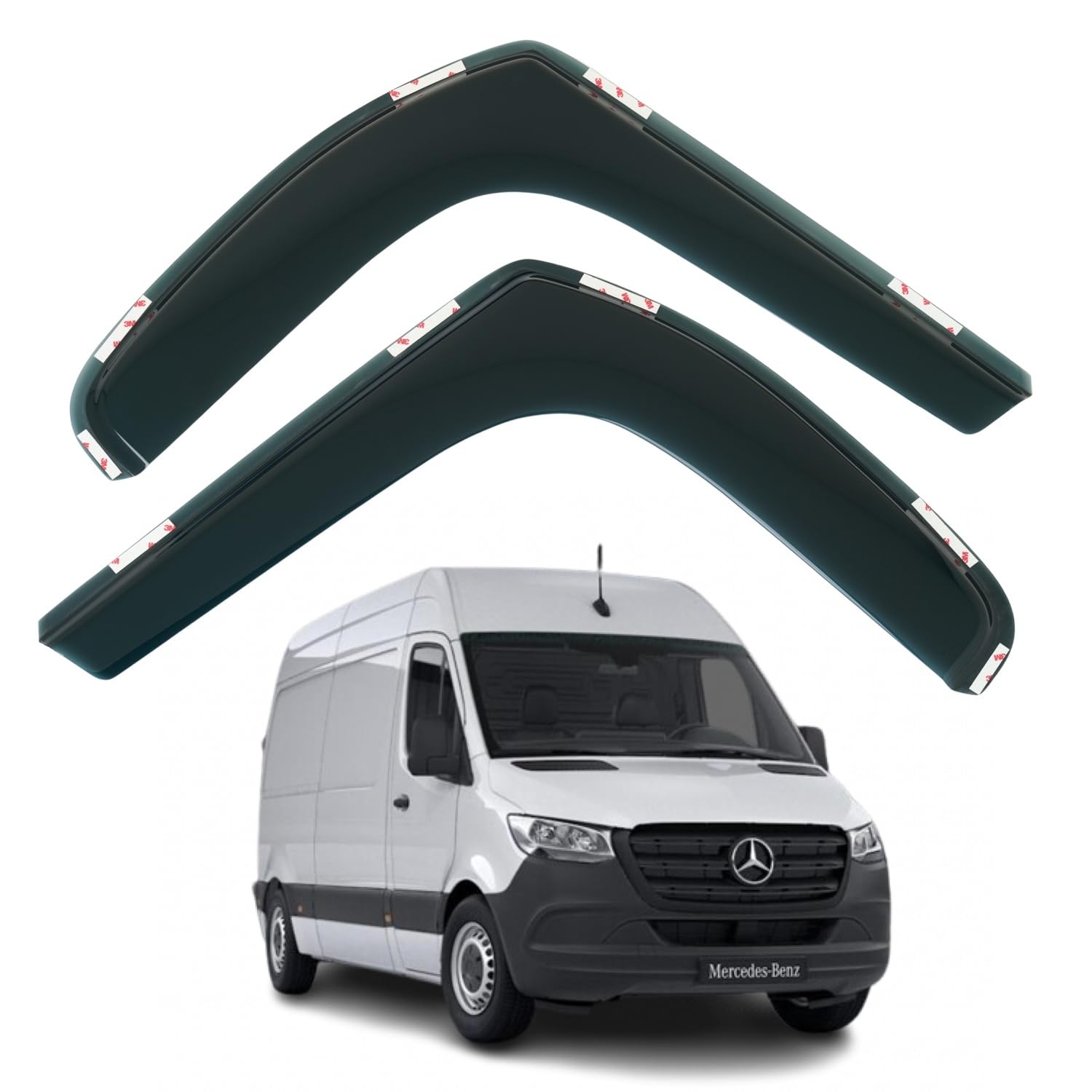 2 Stück Windabweiser kompatibel mit Mercedes Benz Sprinter 2019 2020 2021 2022 2023 2024 2025 Modelle. von AirFlux