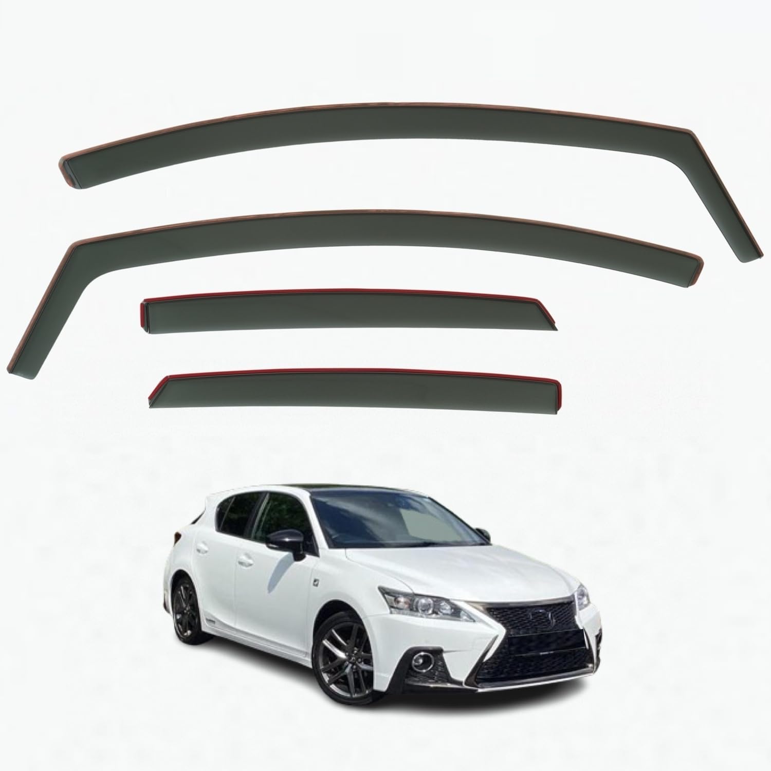Set mit 4 Windabweisern, kompatibel mit Lexus CT 200h 5-Türer Schrägheck 2011 2012 2013 2014 2015 2016 2017 2018 2019 2020 2021 Modelle. Set mit 4 Windabweisern, kompatibel mit Lexus CT 200h 5-Türer Schrägheck 2011 2012 2013 2014 2015 2016 2017 2018 2019 2020 2021 Modelle. von AirFlux