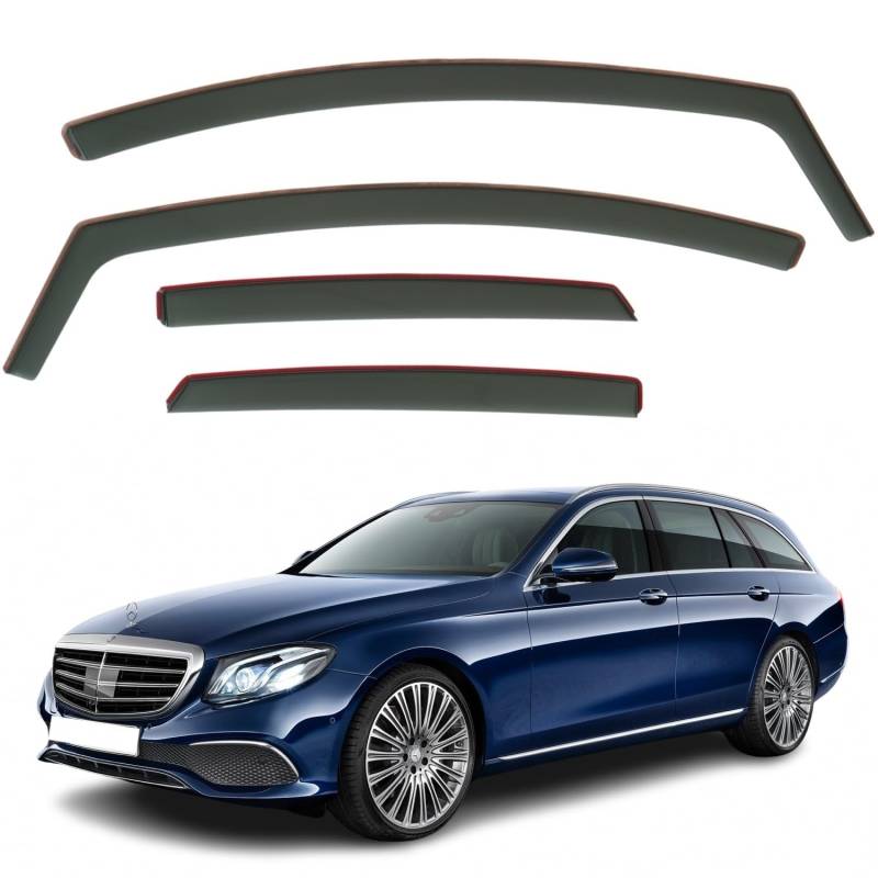 Set mit 4 Windabweisern, kompatibel mit MERCEDES-BENZ E-Klasse S213 5-Türer Kombi/Wagon 2017 2018 2019 2020 2021 2022 2023 Modelle. von AirFlux