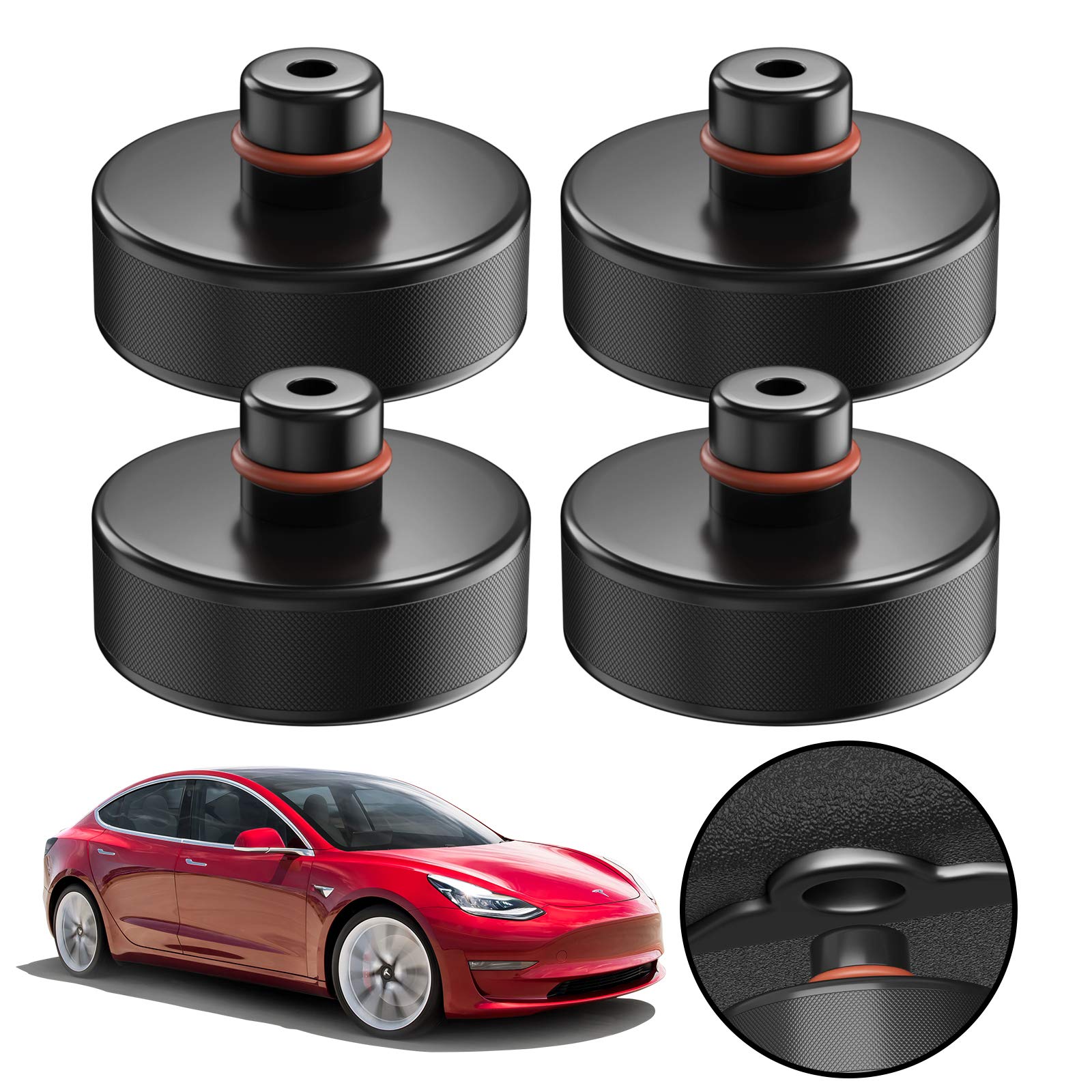 4 Stücke Wagenheber Gummiauflag für Tesla Model 3/X/S/Y, Universal Gummiauflage für PKW SUV, Jack Pad Adapter Tesla Fahrzeuge Zubehör für die Schutz von den Wagenheber Kfz und LKW vor Kratzern 4 Stücke Wagenheber Gummiauflag für Tesla Model 3/X/S/Y, Universal Gummiauflage für PKW SUV, Jack Pad Adapter Tesla Fahrzeuge Zubehör für die Schutz von den Wagenheber Kfz und LKW vor Kratzern von Airabc
