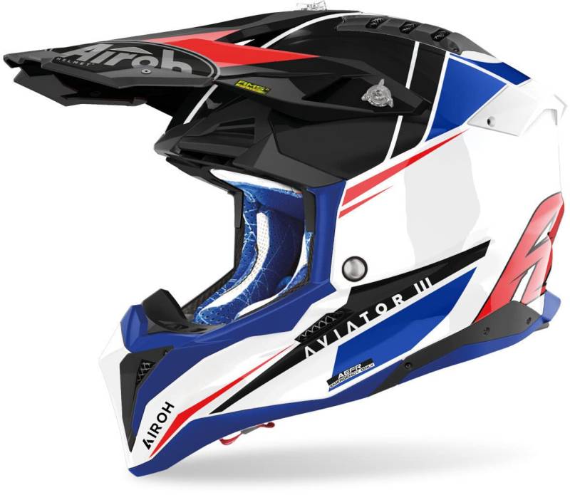 airoh AVIATOR 3 PUSH BLUE/RED GLOSS XL von airoh