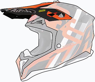 Airoh Aviator 3 Rainbow, Helmschirm - Matt-Orange/Schwarz von Airoh