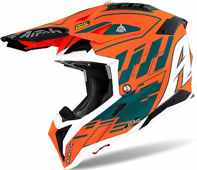Airoh Aviator 3 Rampage, Motocrosshelm - Orange/Dunkelgrün/Weiß - XXL von Airoh