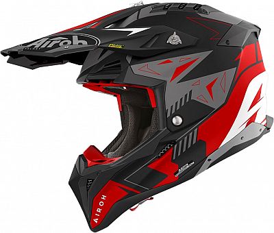 Airoh Aviator 3 Spin, Motocrosshelm - Matt Schwarz/Rot/Grau - XS von Airoh
