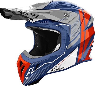 Airoh Aviator Ace 2 Engine, Motocrosshelm - Blau/Orange/Grau - XL von Airoh
