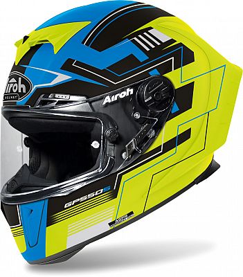 Airoh GP 550 S Challenge, Integralhelm - Matt Neon-Gelb/Blau/Schwarz - XL von Airoh