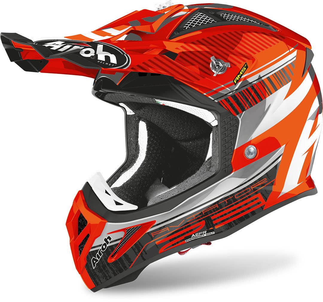 Airoh HELMET AVIATOR 2.3 AMS2 NOVAK CHROME ORANGE S von MOTOTOPGUN