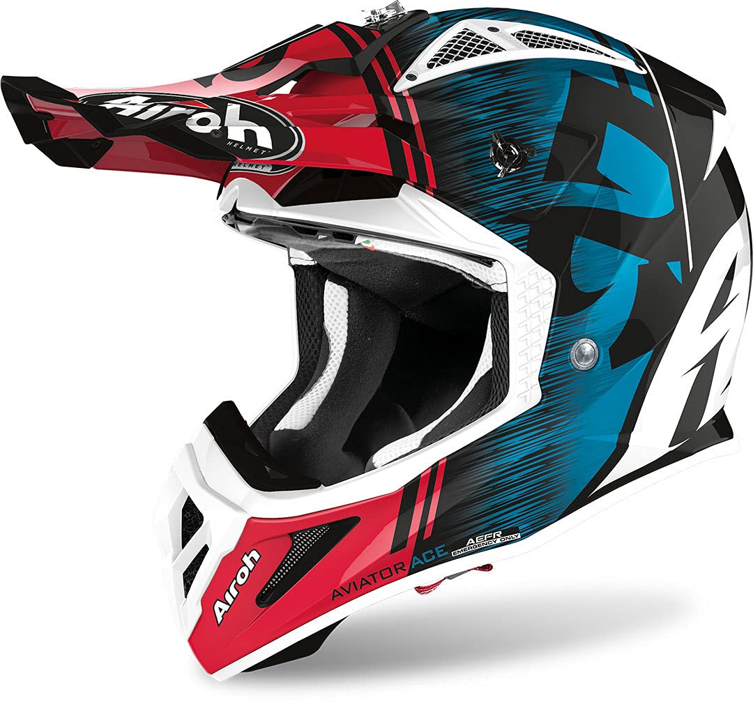 Airoh HELMET AVIATOR ACE KYBON BLUE/RED GLOSS L Airoh HELMET AVIATOR ACE KYBON BLUE/RED GLOSS L von Airoh