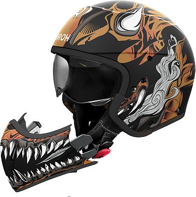 Airoh J 110 Oni, Modularhelm - Matt Schwarz/Hellbraun/Grau - XL von Airoh