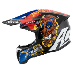 Airoh Twist 2.0 Tiki Crosshelm Blau Schwarz Rot Gelb Weiss von Airoh