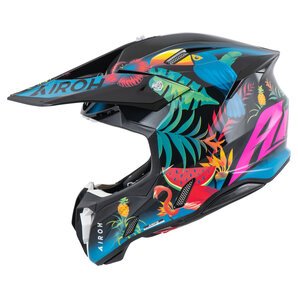 Airoh Twist 3 Amazonia Crosshelm Schwarz Pink Grün Blau von Airoh