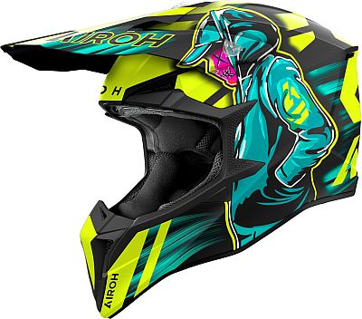 Airoh Wraaap Cyber, Motocrosshelm - Matt Schwarz/Neon-Gelb/Türkis - XS Airoh Wraaap Cyber, Motocrosshelm - Matt Schwarz/Neon-Gelb/Türkis - XS von Airoh