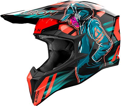 Airoh Wraaap Cyber, Motocrosshelm - Schwarz/Orange/Petrol - M Airoh Wraaap Cyber, Motocrosshelm - Schwarz/Orange/Petrol - M von Airoh