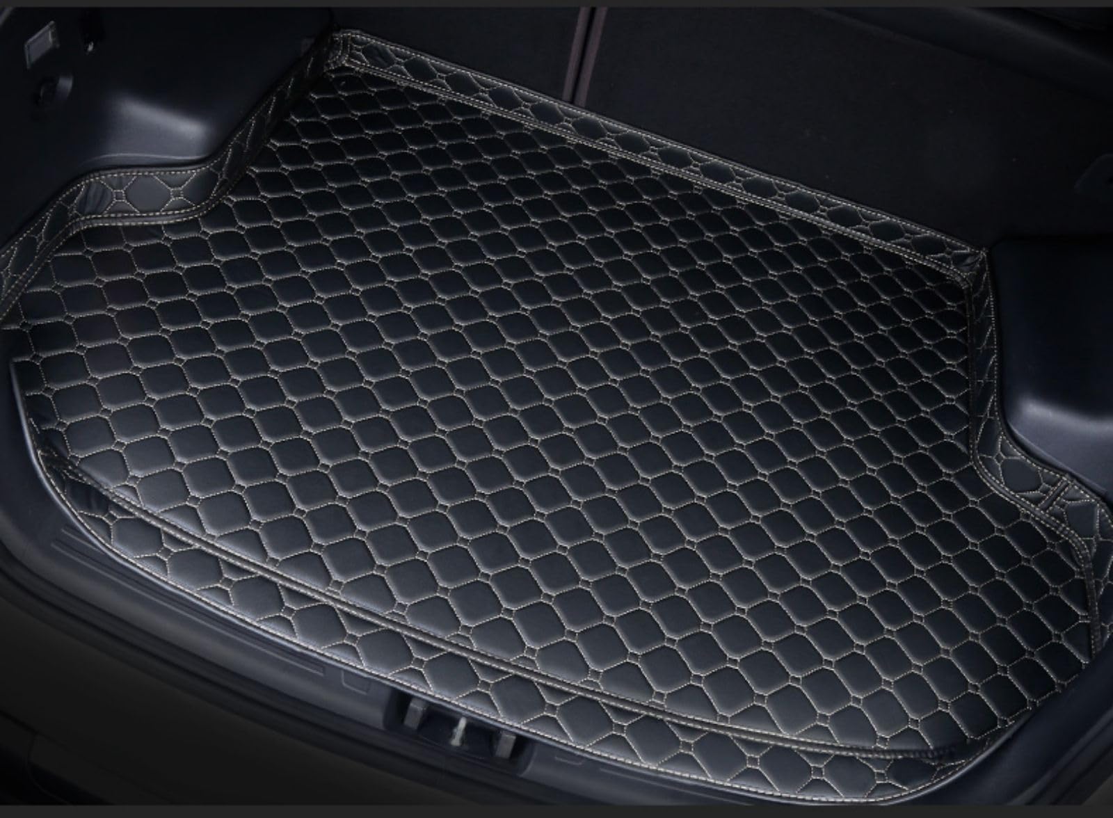 Auto Kofferraum Schutzmatte für Audi A8 2014-2017, Kofferraummatte Langlebig Kratzfest Wasserdicht rutschfest Auto Zubehör,Black Beige-High von Airshi