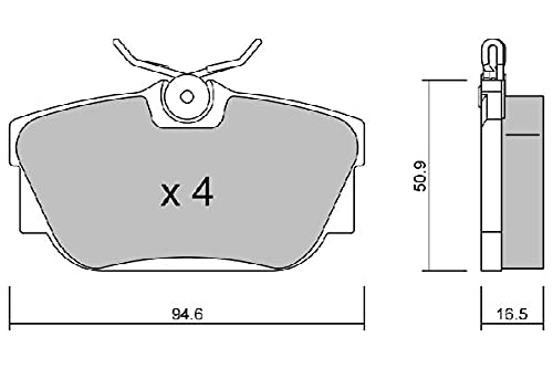 AISIN BPPE-1017 Bremsbeläge, Set of 4 von Aisin