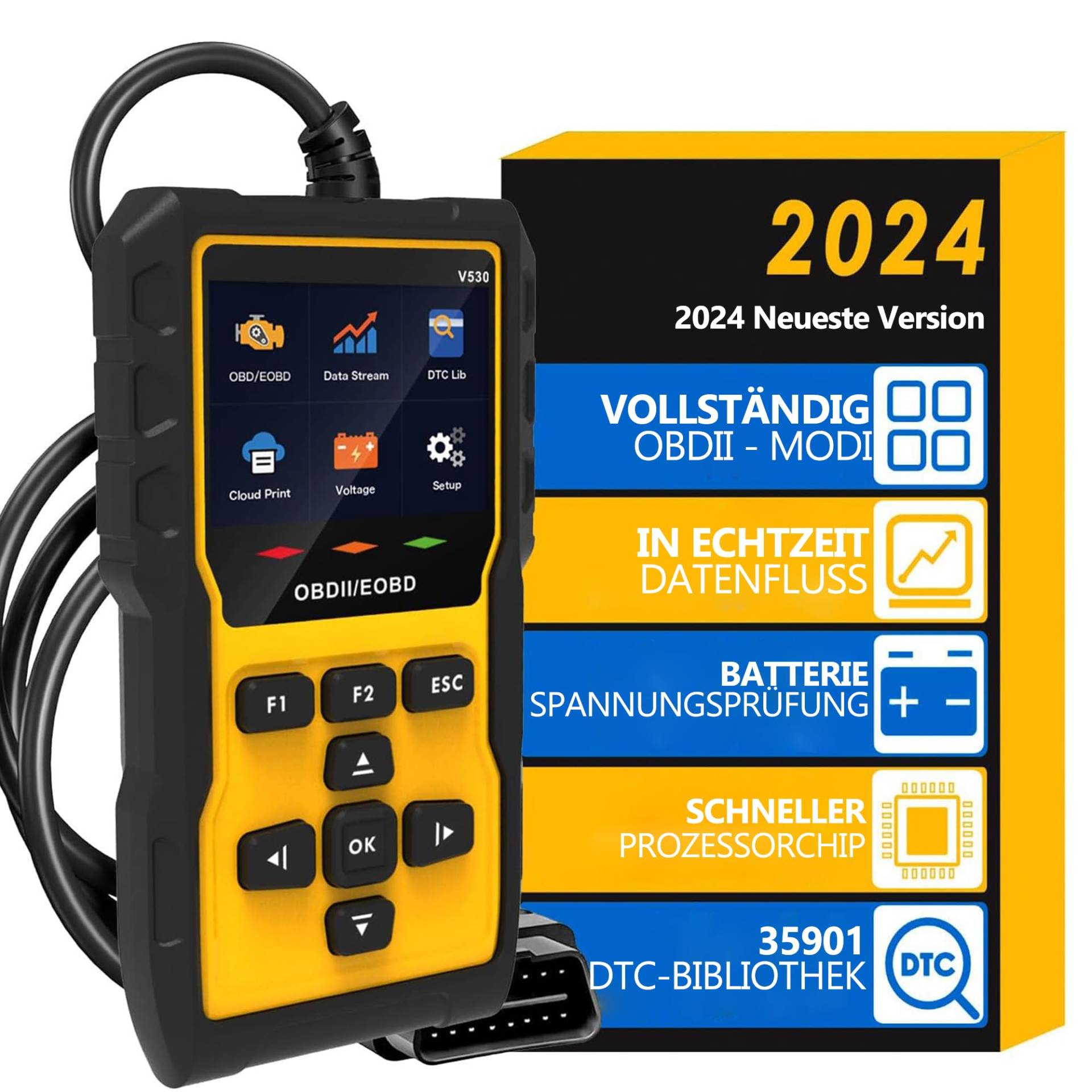 OBD2 Diagnosegerät Auto, 35900 Definitionen von Codes, Auslesegerät Auto OBD-II Diagnosewerkzeuge, Motor Fehlercodeleser für Alle Fahrzeuge OBD2 Diagnosegerät Auto, 35900 Definitionen von Codes, Auslesegerät Auto OBD-II Diagnosewerkzeuge, Motor Fehlercodeleser für Alle Fahrzeuge von Aisniya