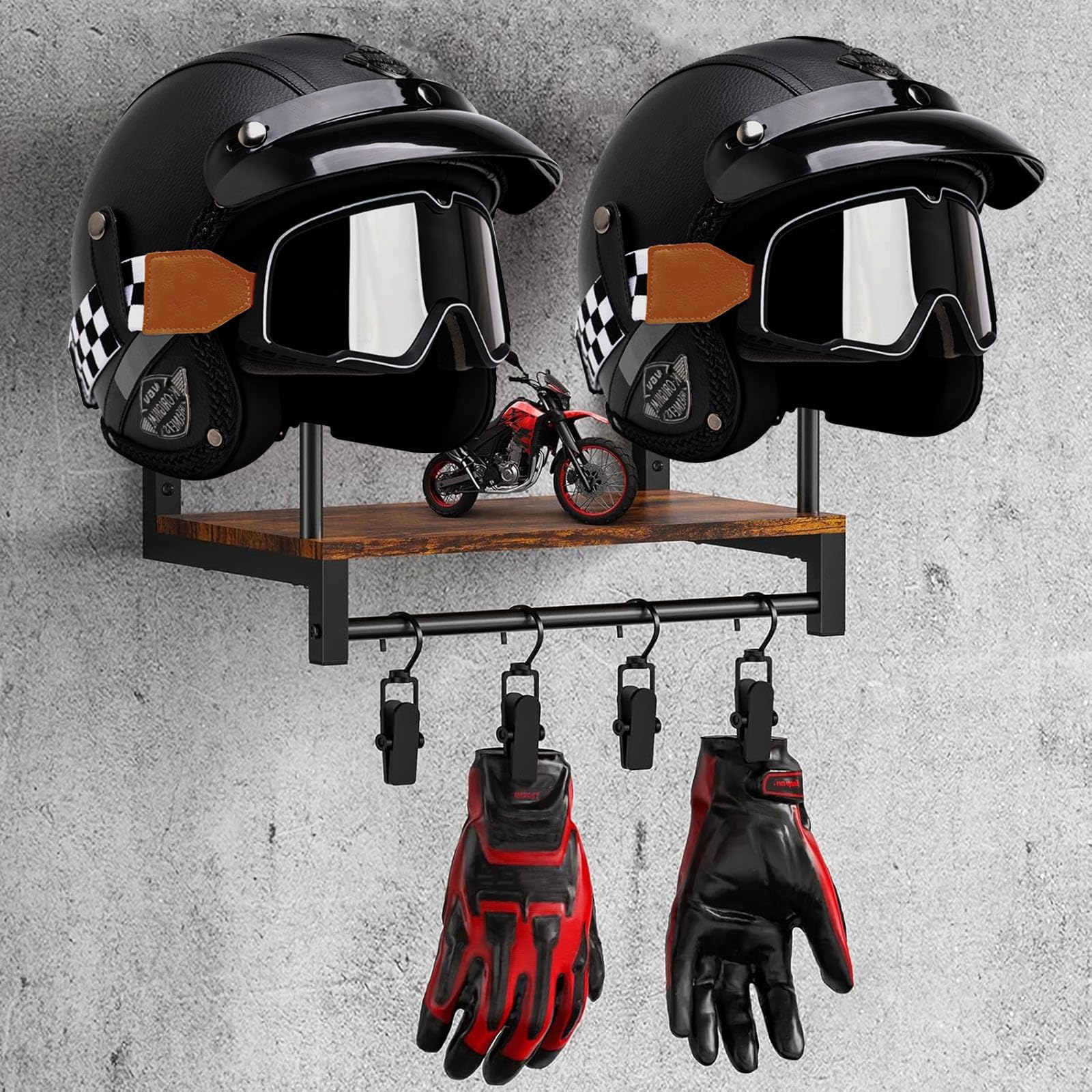 Motorradhelm Wandhalterung, Helmhalterung Wand Motorrad Baseball Helmhalter für 2 Helme Huthalterung Helmhalterung Ausstellungsstand mit 4 Aufhängeclip für Motorrad Kleidung Handschuhe Motorradhelm Wandhalterung, Helmhalterung Wand Motorrad Baseball Helmhalter für 2 Helme Huthalterung Helmhalterung Ausstellungsstand mit 4 Aufhängeclip für Motorrad Kleidung Handschuhe von Aisny