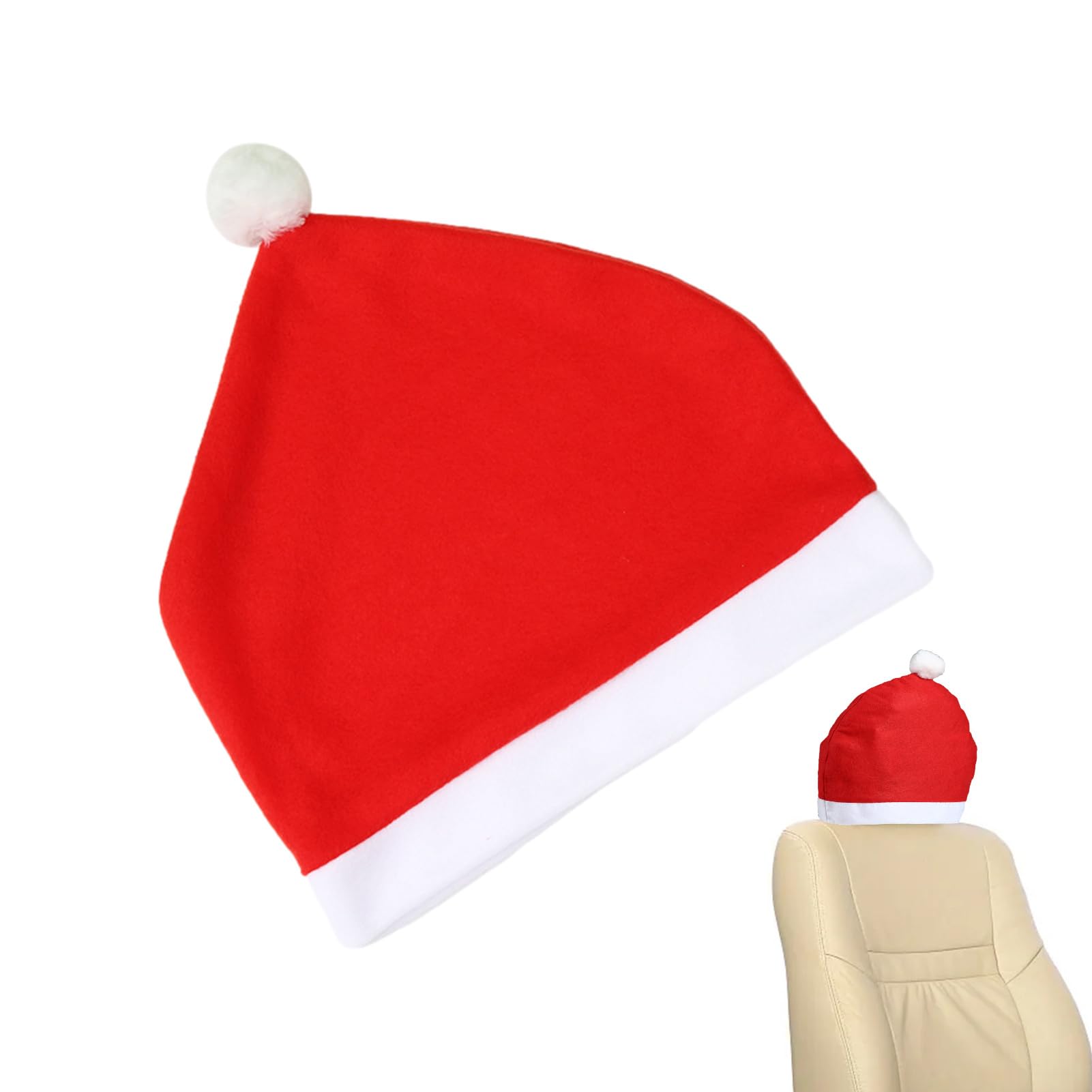 Aisyrain Kopfstützenbezüge für Autositze mit Weihnachtsmannmütze | Weihnachtsmütze Kopfstützenbezüge für Autos,Niedliche Auto-Dekoration, Innenausstattung, Fahrzeugzubehör für Autos, SUVs von Aisyrain