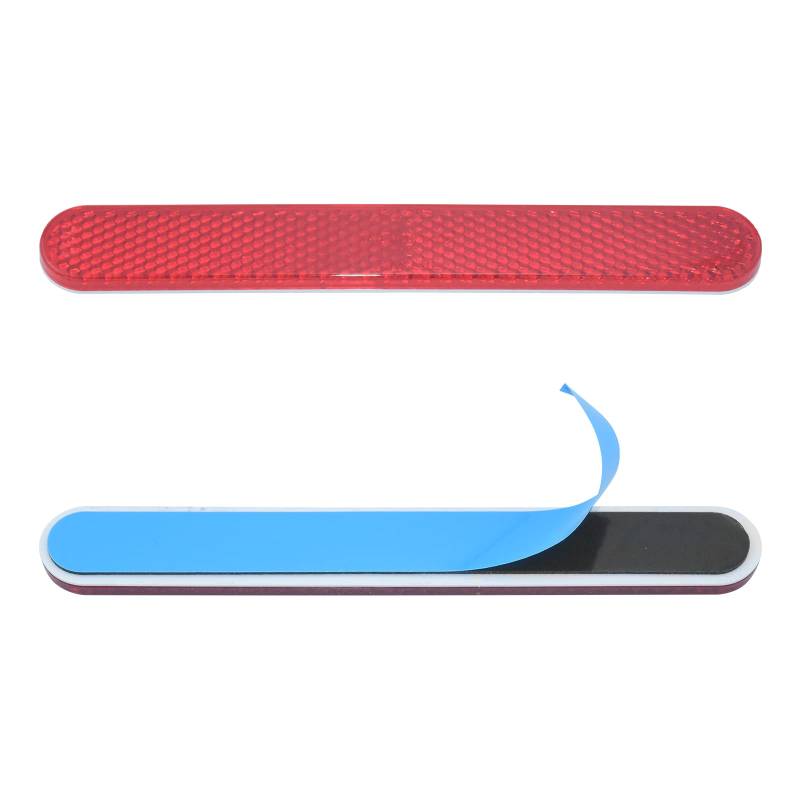 Aiyomi 2 Stück 139 x 18 x 6mm Roter Rechteckiger Reflektor Rückstrahler Katzenauge für Motorrad Fahrrad Multifunktional Scooter Selbstklebend Hinten E4 von Aiyomi