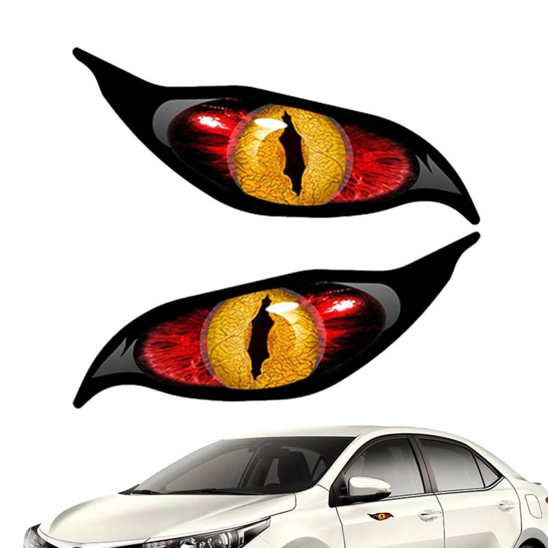 Aizuoni 2 Stück Auto Sticker, Augenaufkleber,Reflektierende Aufkleber-Spiegelabdeckung Mit Gruseligen Augen | Augen Scary Aufkleber Auto Kratzer Aufkleber Für Auto von Aizuoni