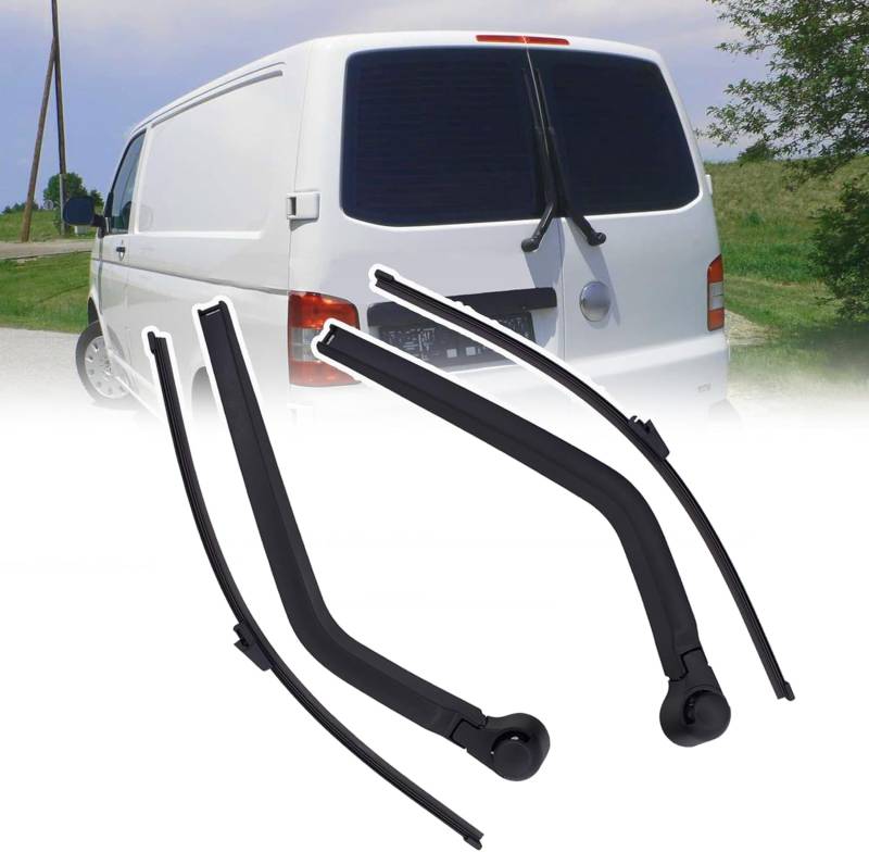 Scheibenwischer Hinten Ersatz, Hinterer Wischerblatt Wischerarm Geeignet für VW Transporter T5 Bus Box 2003-2015 / Transporter T6 Bus Box 2015+, Scheibenwischer Wischer Set von AjaxCat