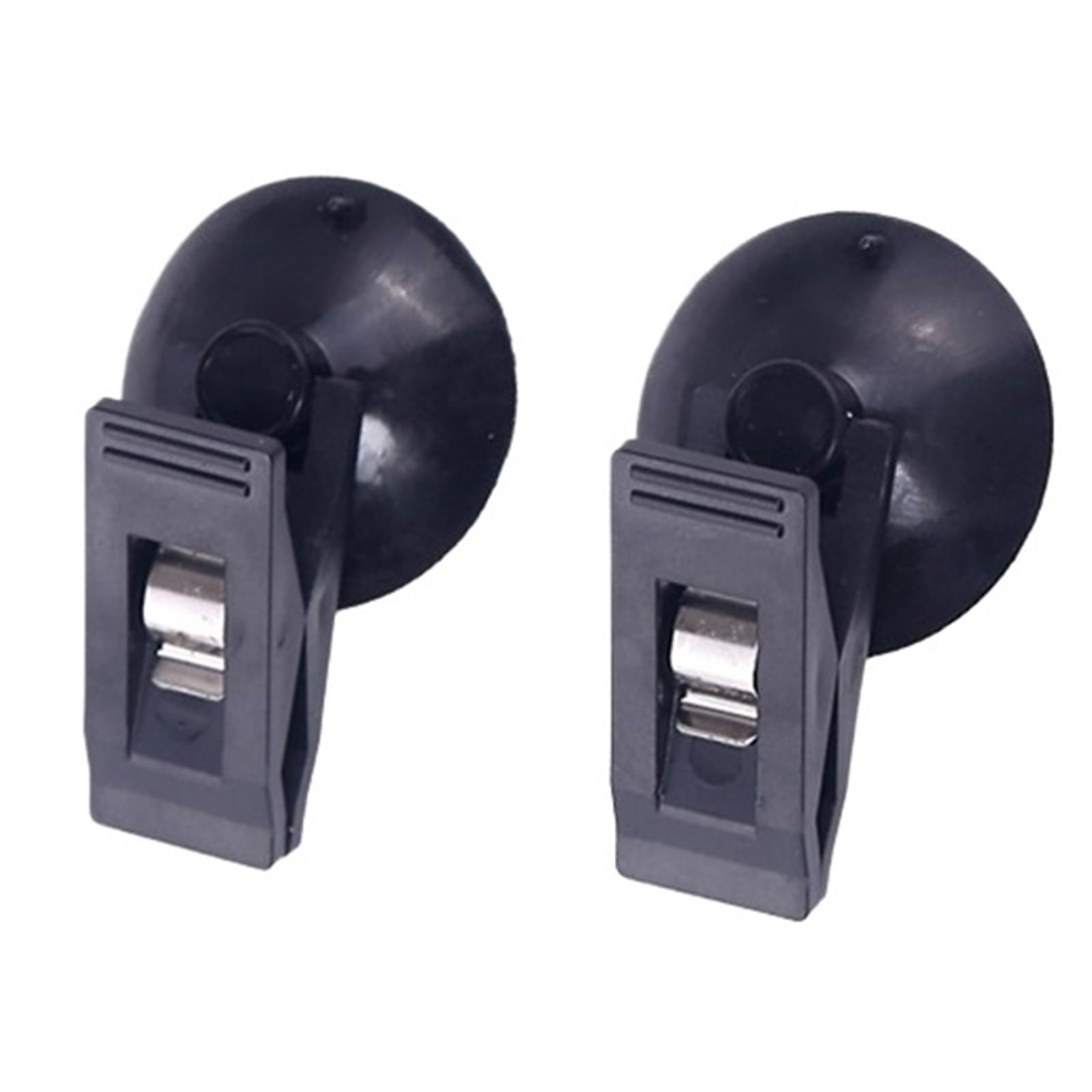 1 Paar Auto-Innenfenster-Clip-Halterung, Schwarzer Saugnapf-Clip, Kunststoff-Saugnapf, Abnehmbarer Halter for Sonnenschutz, Vorhang, Handtuch, Ticket(Black) von Ajhui
