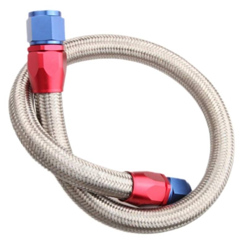 1 Stück AN6 AN8 AN10 Kraftstoffschlauch Öl-Gas-Kühlerschlauch Leitung Rohr Nylon Edelstahl Innen Geflochten CPE-Gummi 0,6 M Benutzerdefinierte Länge(AN6) von Ajhui