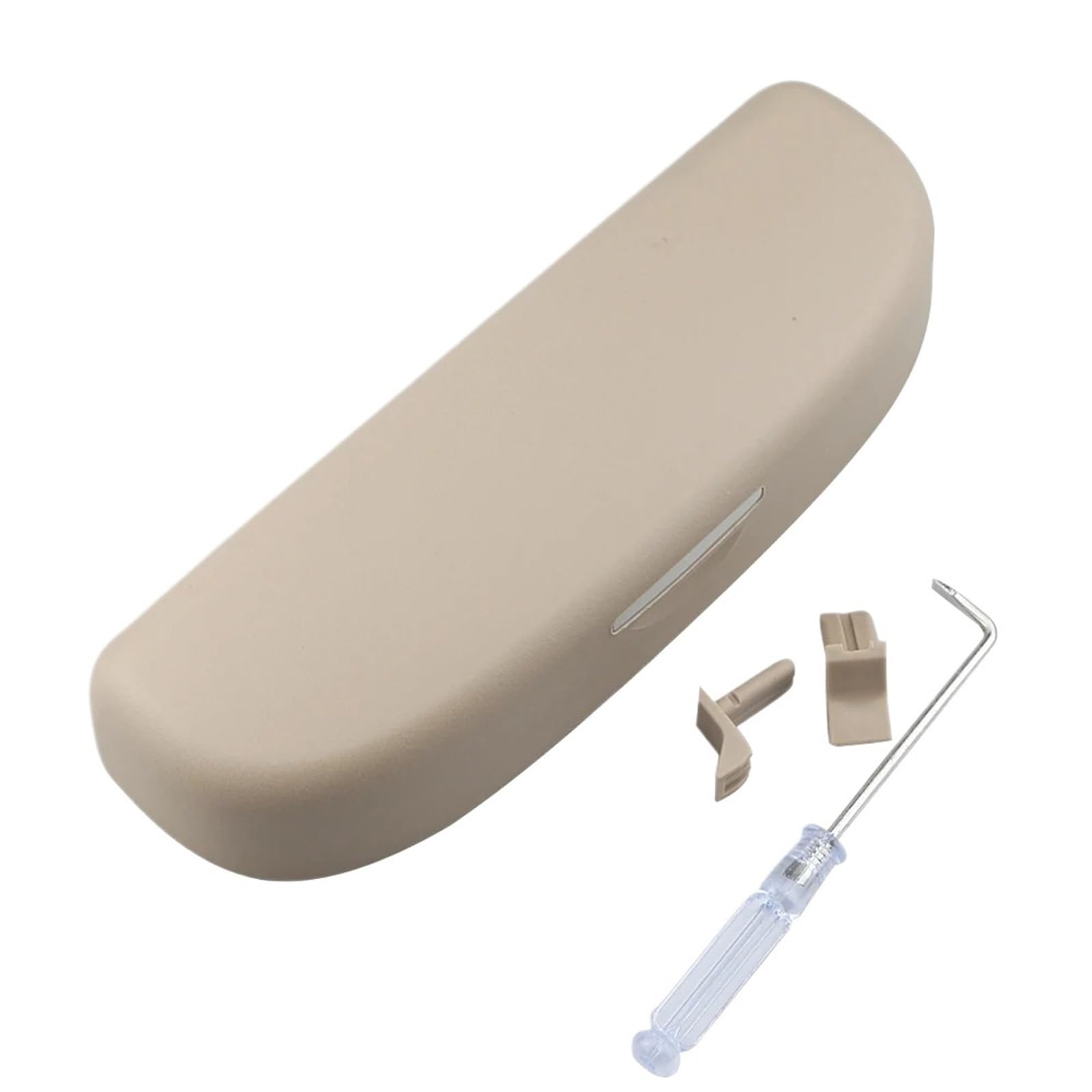 1 Stück Autodach-Sonnenbrillen-Brillenetui-Halter Kompatibel Mit 2018 2019 2020 2021 Brillenhalter-Zubehör(Beige) von Ajhui
