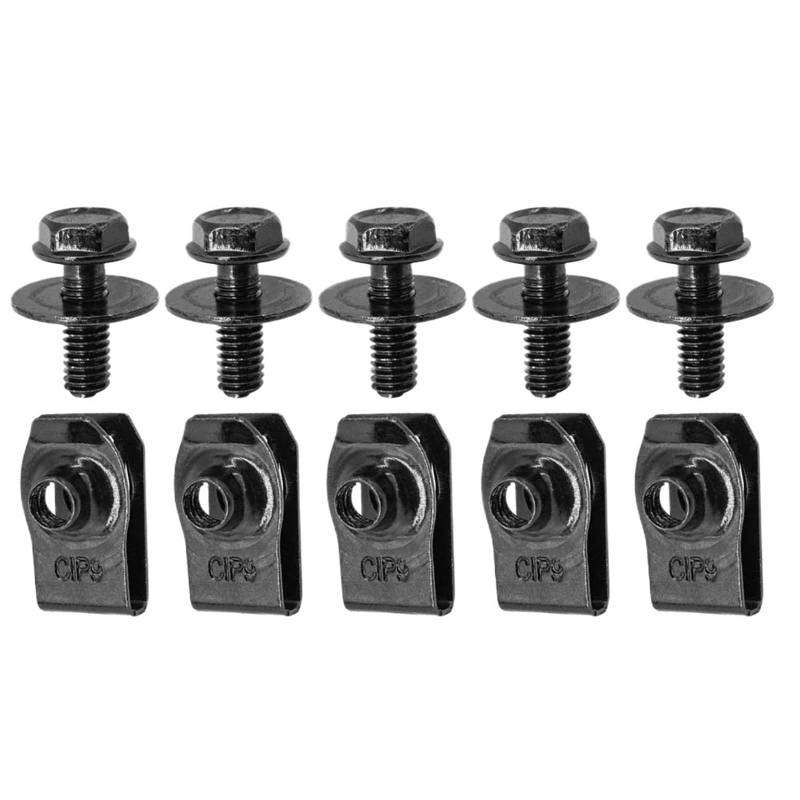 10 Stück M6 Motorabdeckung Unterboden Spritzschutz Schutz Stoßstange Kotflügel Liner Halter Verschluss Nietschrauben Karosserieschrauben & U-Muttern Clips von Ajhui
