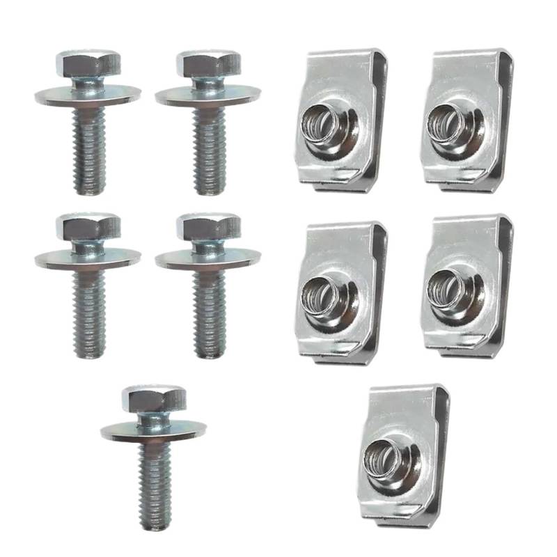 10 Teile/satz Karosserieschrauben U-Muttern-Clips M6 Silber Motorabdeckung Unterboden Spritzschutz Schutz Stoßstange Halter Befestigungsschrauben von Ajhui