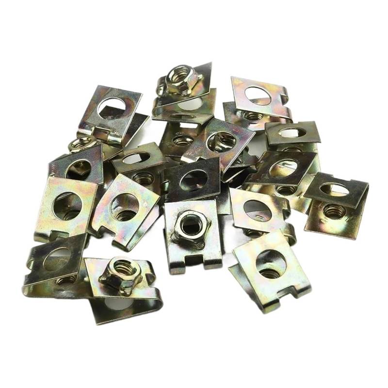 20 Stücke M6 Metall U-Form Clips Speed ​​Nuts Fastener Rivet M6 Kompatibel Mit Auto Pannel Motorrad Schrauben von Ajhui