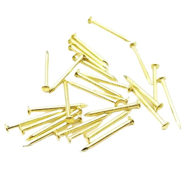 200 Stück Goldener Durchmesser 1,2 Mm 1,5 Mm 1,8 Mm Eisen Kleiner Rundkopf Nagel Tack Kompatibel Mit Schmuck Truhe Box Fall Scharnier Möbel Trommel(1.2x10mm) von Ajhui