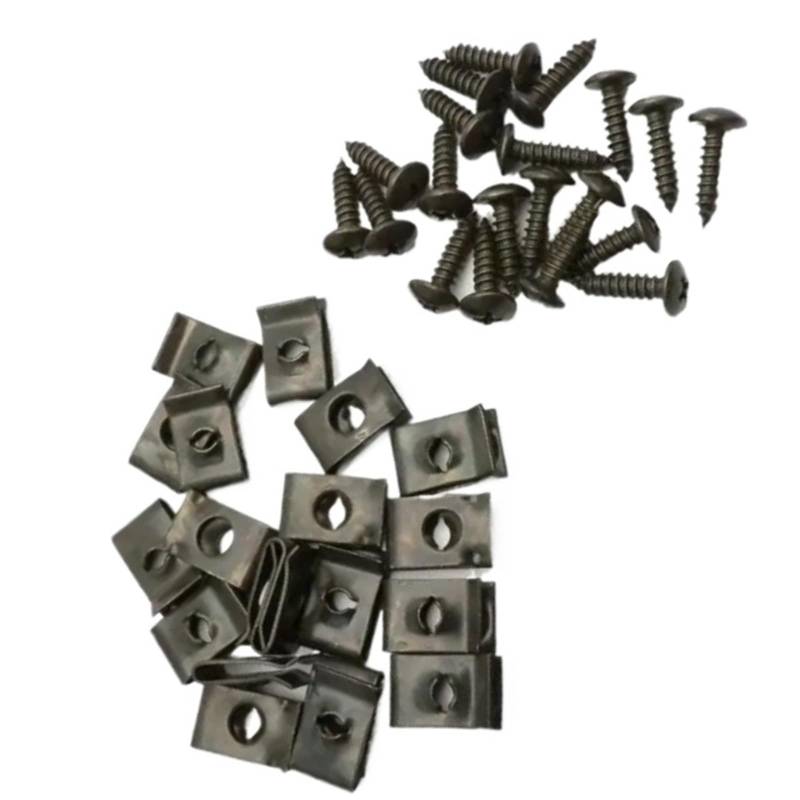 20Pcs U-Form-Clips Mutter Bolzen Schrauben Set Auto Chassis Blech Geschwindigkeit Befestigungen Motor Stoßstange Schutz Platte Klemme Auto Acce von Ajhui