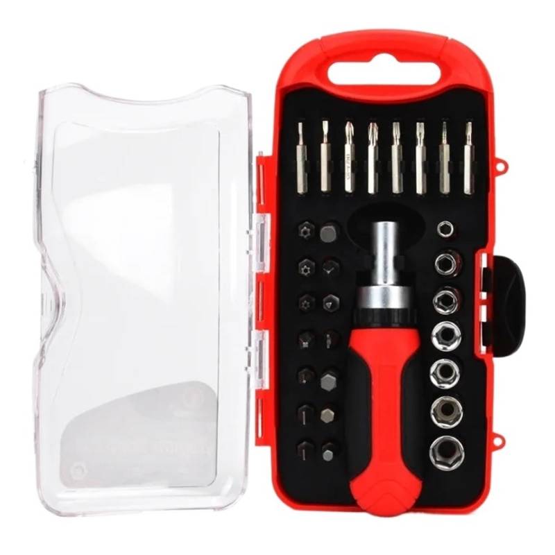 30/38-teiliges Steckschlüssel-Set, Auto-Reparatur-Werkzeug, Ratschen-Set, Drehmomentschlüssel, Kombinationsbit, EIN Set, Werkzeug-Set, Handwerkzeuge for Die Autoreparatur(30pcs) von Ajhui