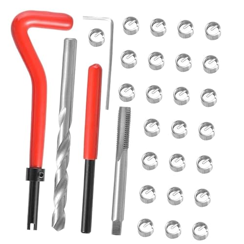 30-teiliges Reparatur-Einsatz-Set for Metrische Gewinde M3 M4 M7 M9 Helicoil Car Pro Coil Tool 304 Edelstahl Autoreparatur-Werkzeugtasche(M9x1.25) von Ajhui