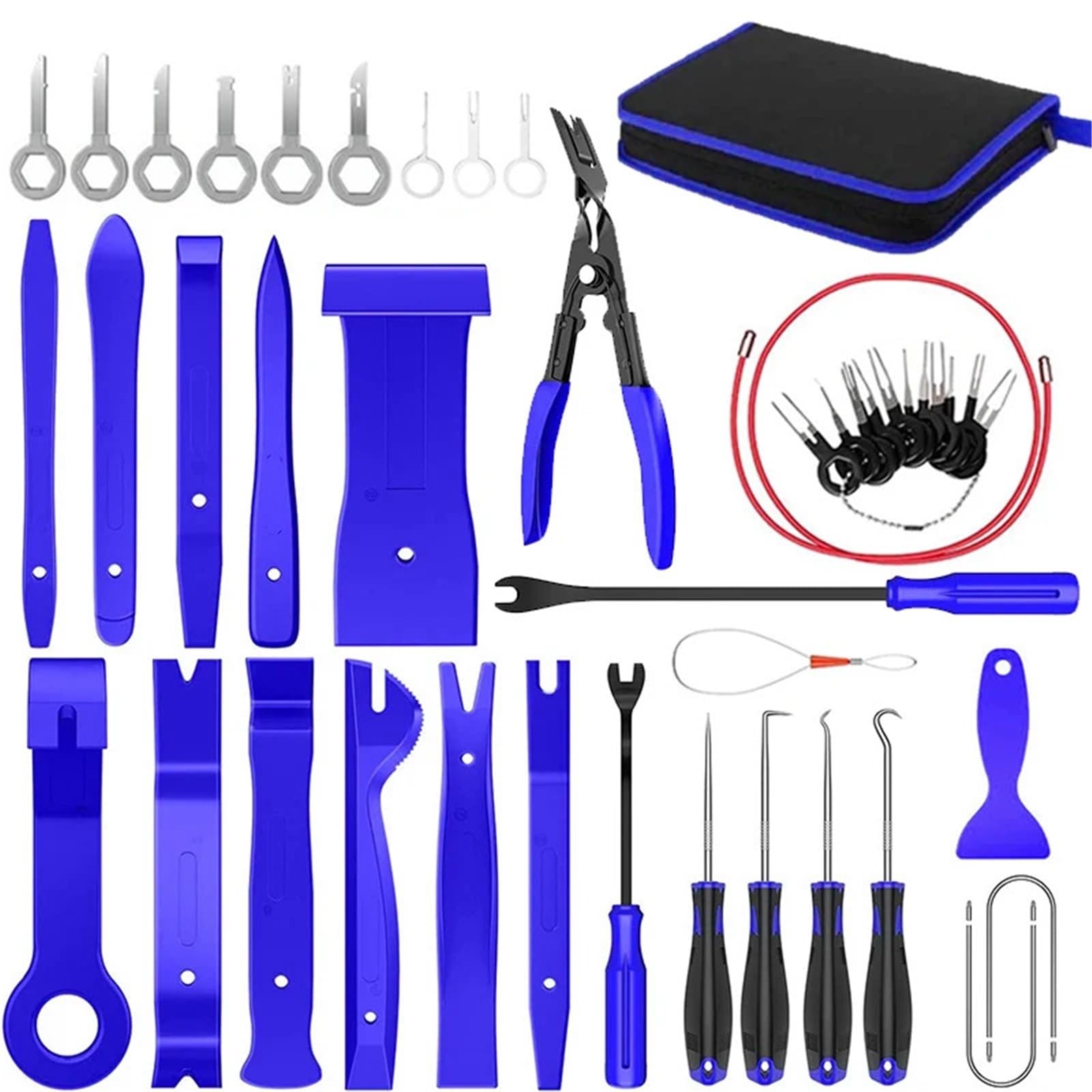 Auto-Zierleisten-Innenraum-Demontagewerkzeug-Kit Aus Kunststoff, Auto-Clips, Werkzeug for Entfernen des Armaturenbretts, Auto-Zierleisten-Handentfernungszubehör(Blue) von Ajhui
