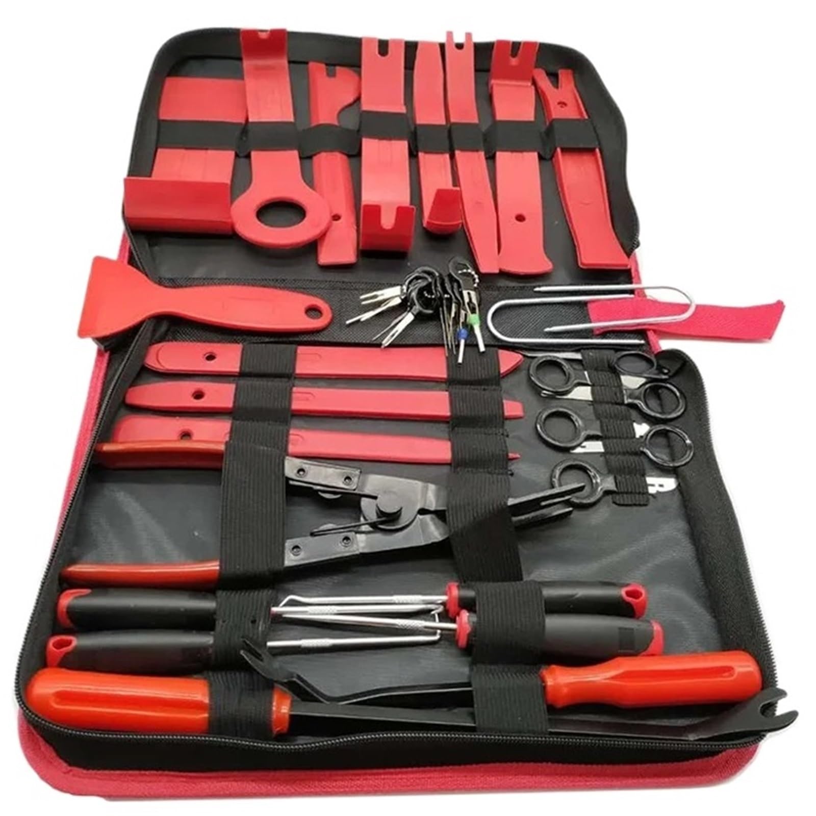 Autowerkzeuge Auto-Innenraum-Demontagesatz Werkzeug for Entfernen Von Kunststoffverkleidungen Auto-Clip-Abzieher DIY-Panel-Werkzeuge for Auto-Verkleidungsabzieher-Set(Red) von Ajhui