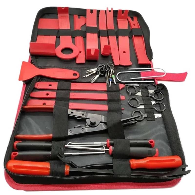 Autowerkzeuge Auto-Innenraum-Demontagesatz Werkzeug for Entfernen Von Kunststoffverkleidungen Auto-Clip-Abzieher DIY-Panel-Werkzeuge for Auto-Verkleidungsabzieher-Set(Red) von Ajhui